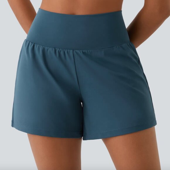 NWT Halara Super High Waisted Back Pocket 2-in-1 Side Pocket Yoga Shorts - 5" - Picture 2 of 7